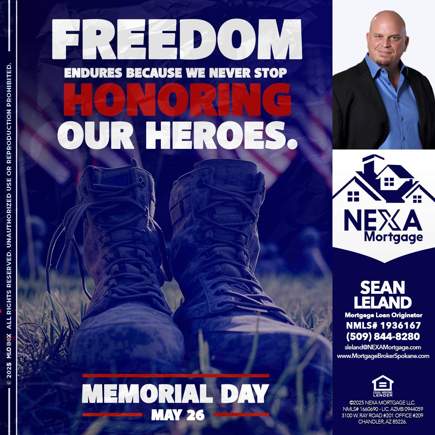 Memorial Day - Sean Leland -Mortgage Broker