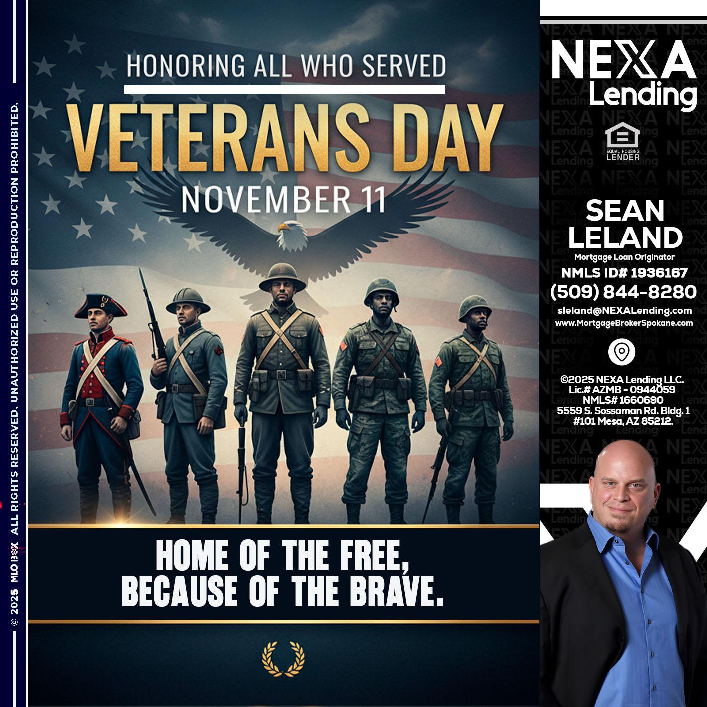 Veterans Day - Sean Leland -Mortgage Broker
