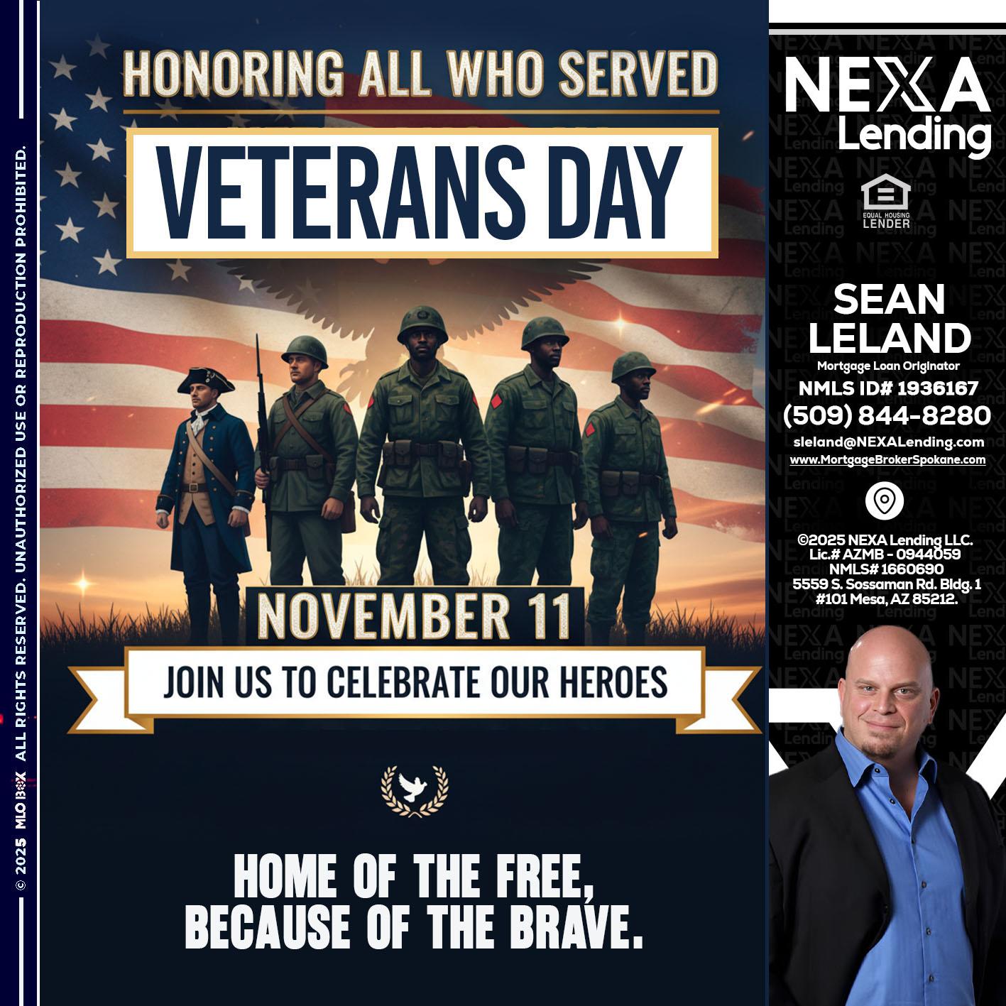VETERANS DAY - Sean Leland -Mortgage Broker