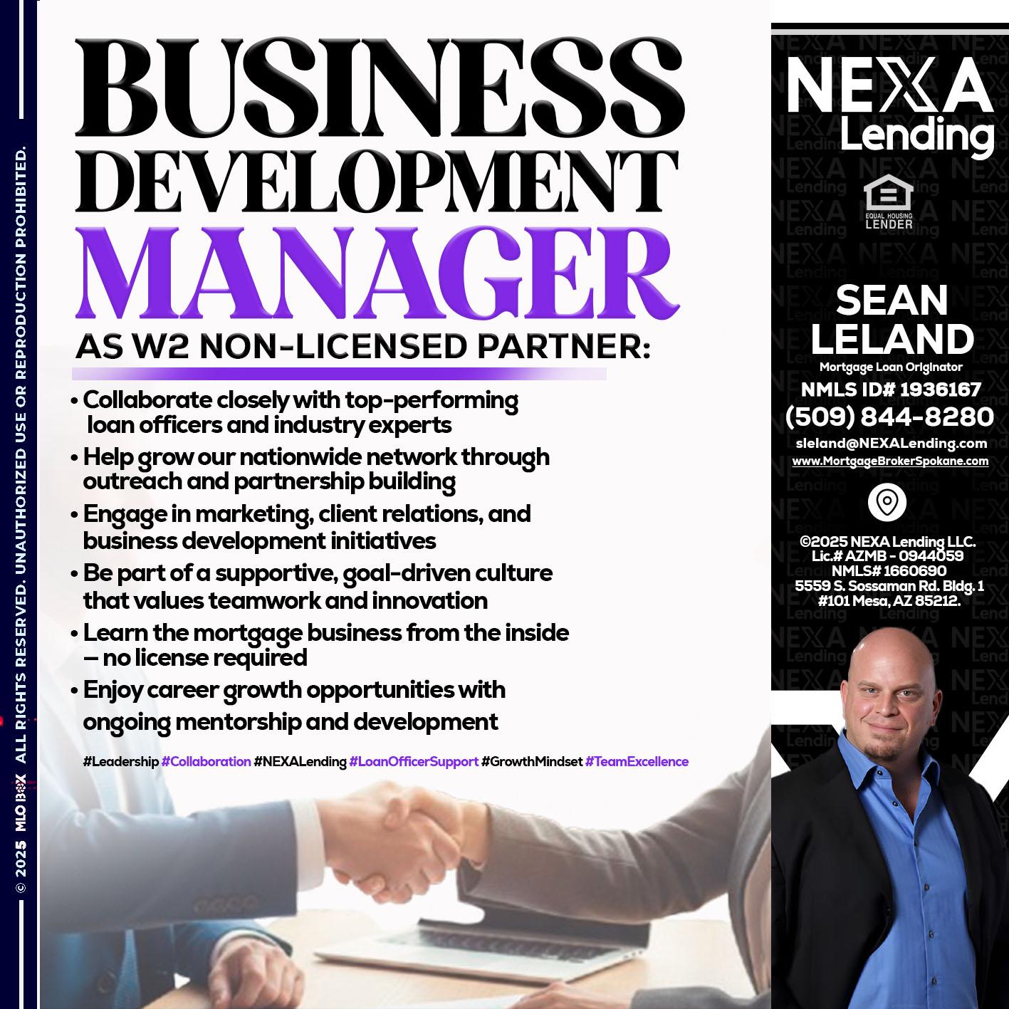 business development - Sean Leland -Mortgage Broker