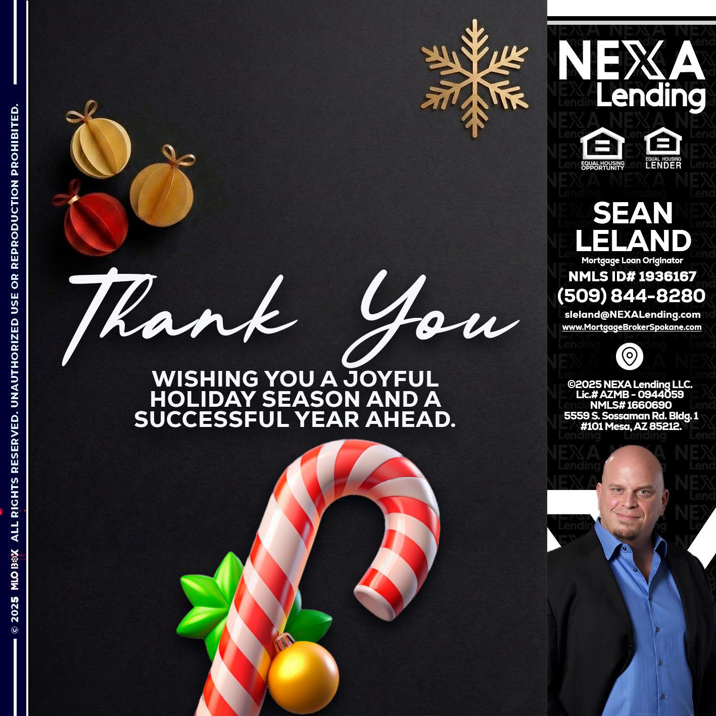 THANK YOU - Sean Leland -Mortgage Broker