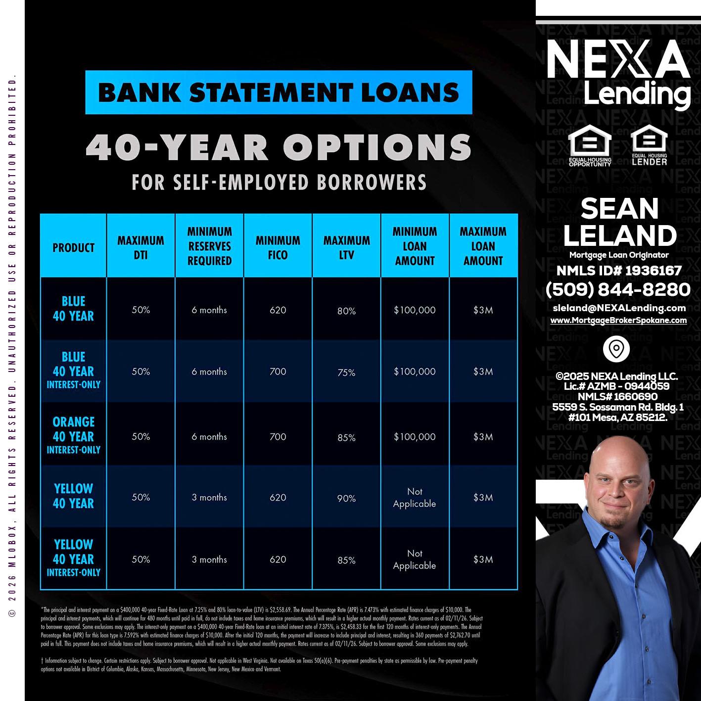 40 YR. OPTIONS - Sean Leland -Mortgage Broker