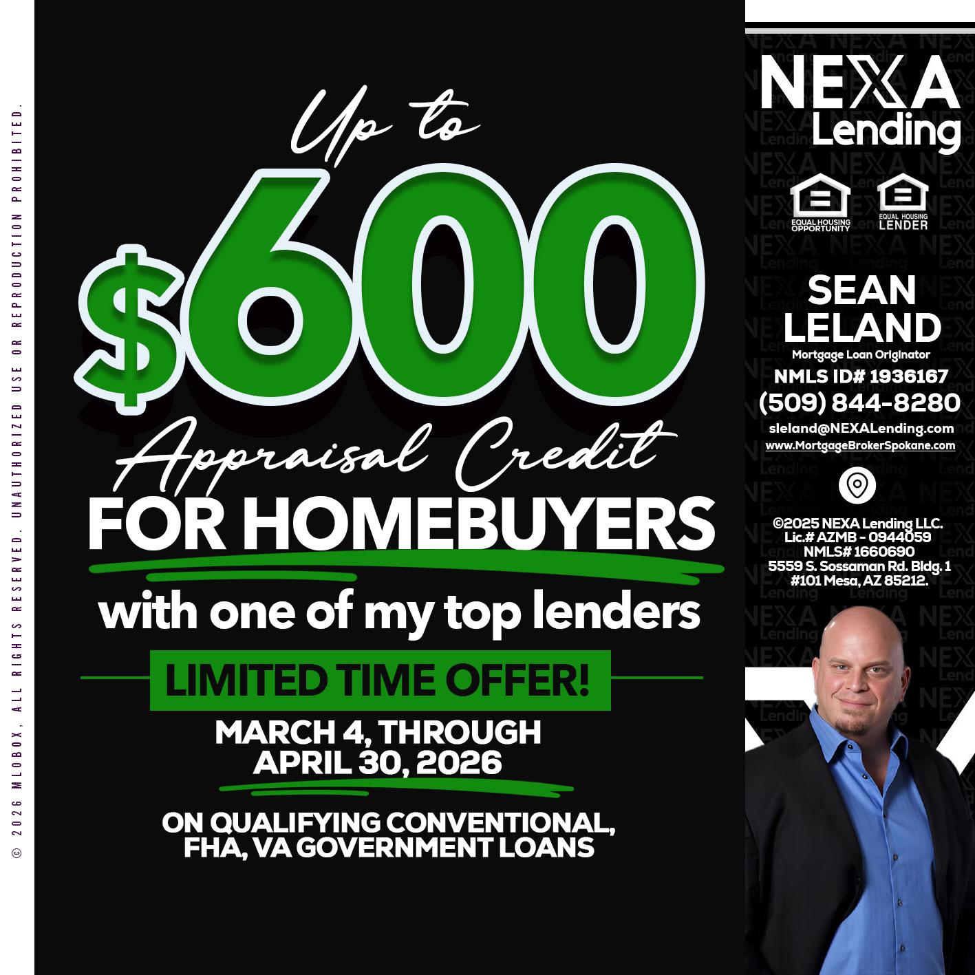 UP TO 600 - Sean Leland -Mortgage Broker