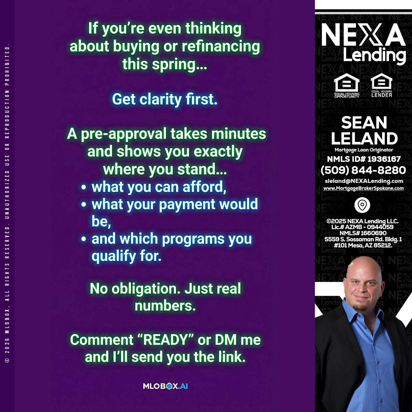 IF YOU THINKING - Sean Leland -Mortgage Broker