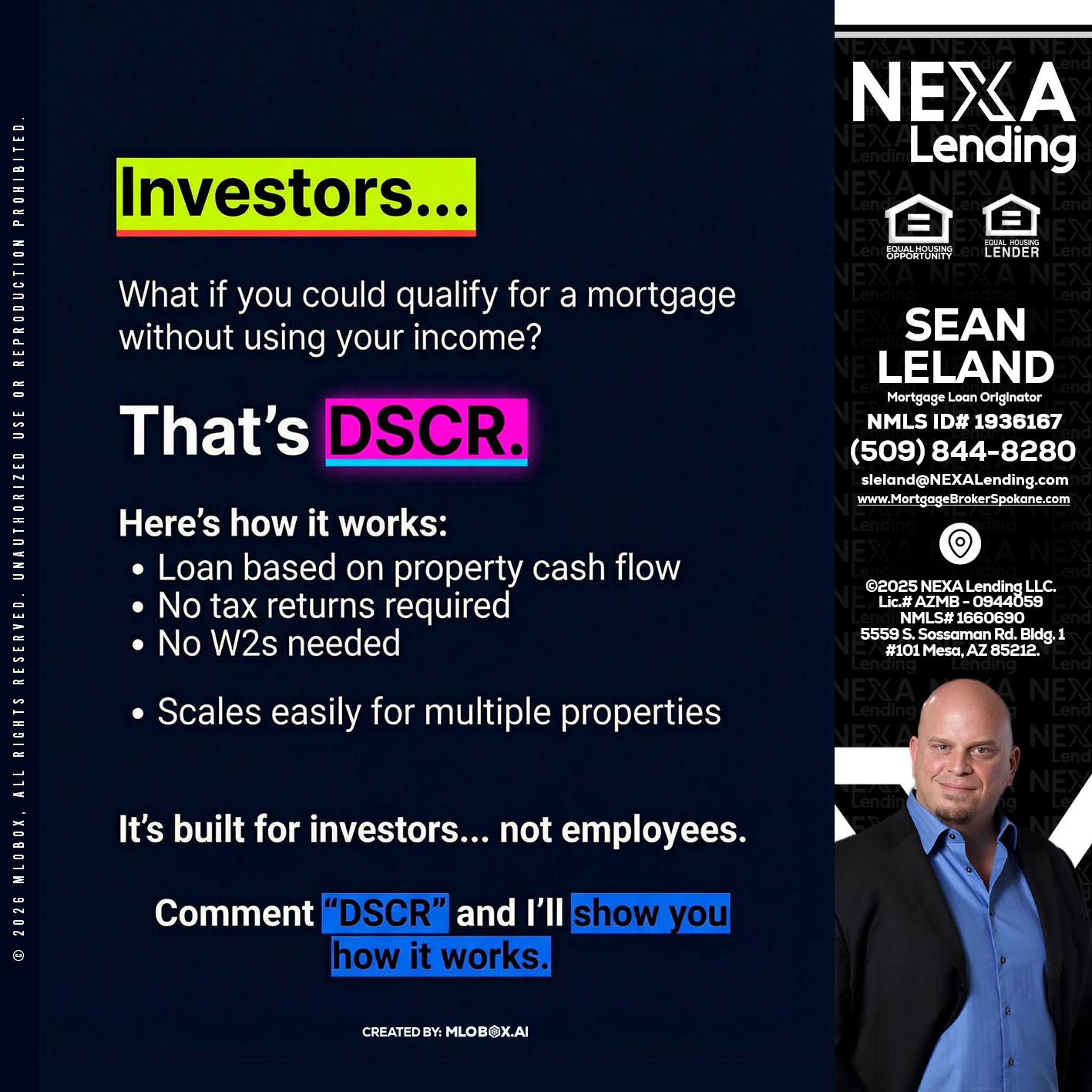 INVESTORS - Sean Leland -Mortgage Broker