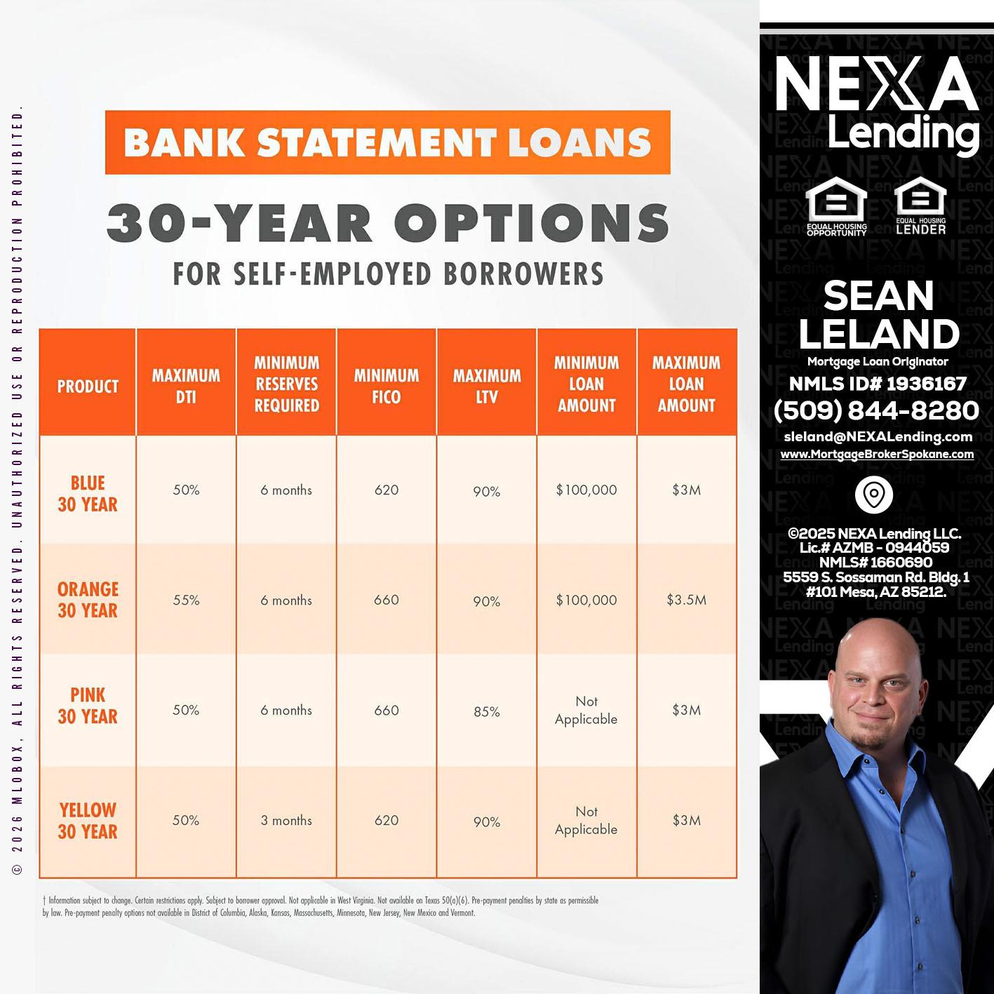 30 YEARS OPTIONS - Sean Leland -Mortgage Broker