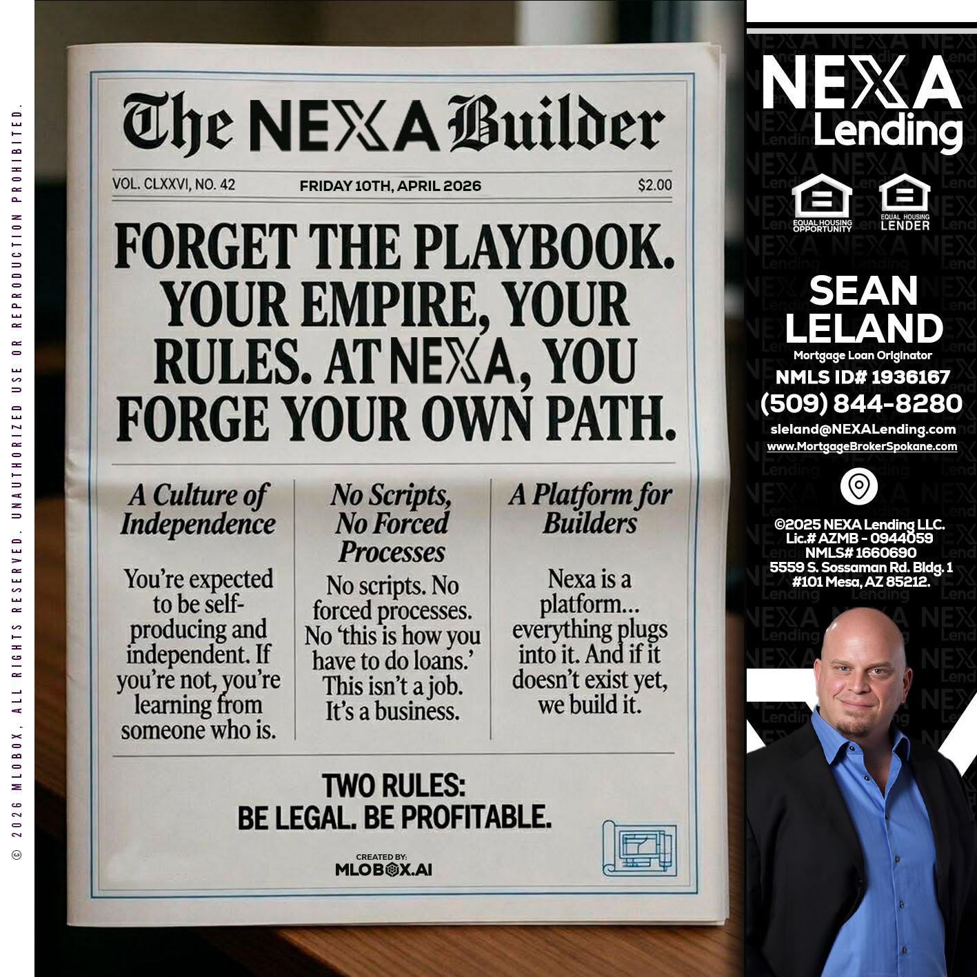 THE NEXA BUILDER - Sean Leland -Mortgage Broker