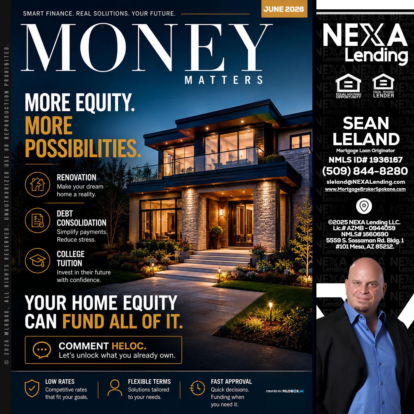 MONEY MATTERS - Sean Leland -Mortgage Broker